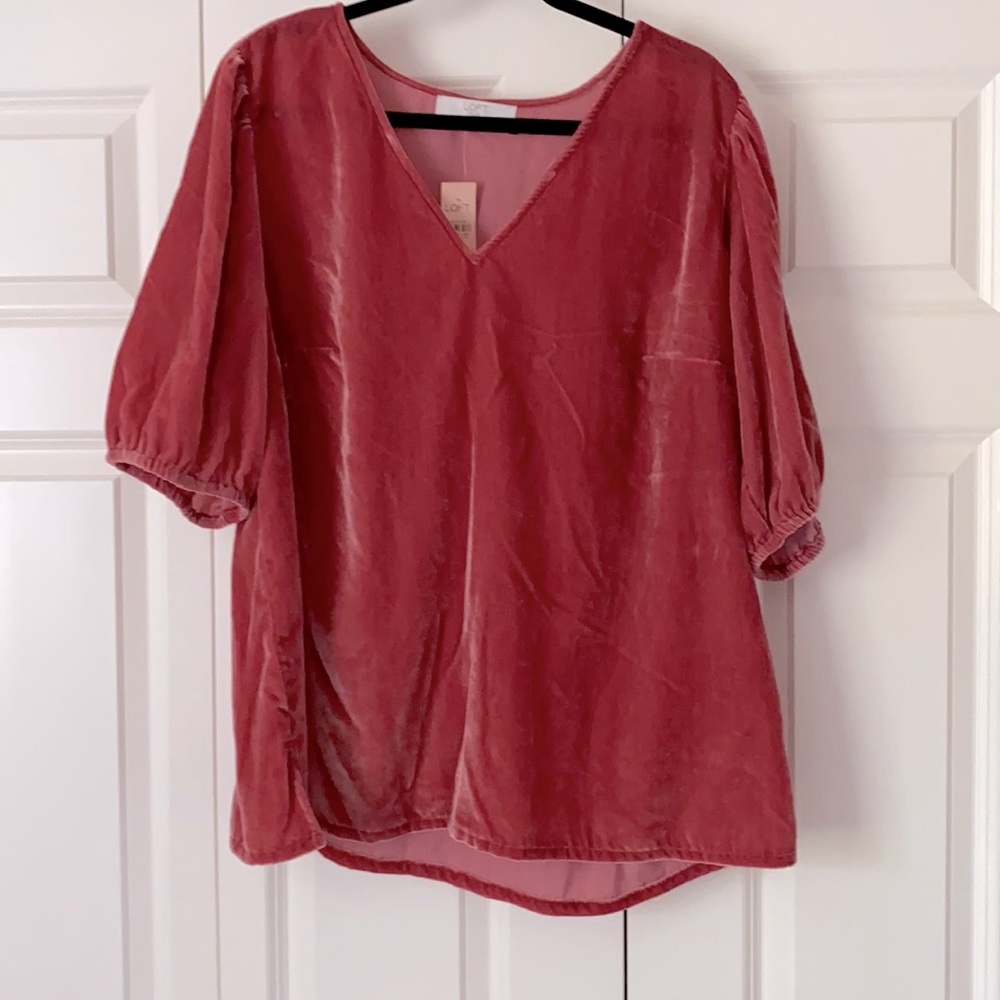 V neck velvet blouse